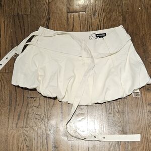 Women's Cream Mini Bubble Skirt